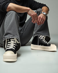 Sneakers Alte con Zip e Platform — Vista laterale