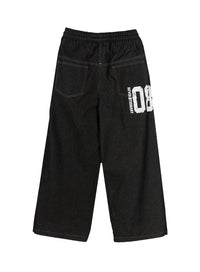 Jeans Baggy con Grafica sul Retro