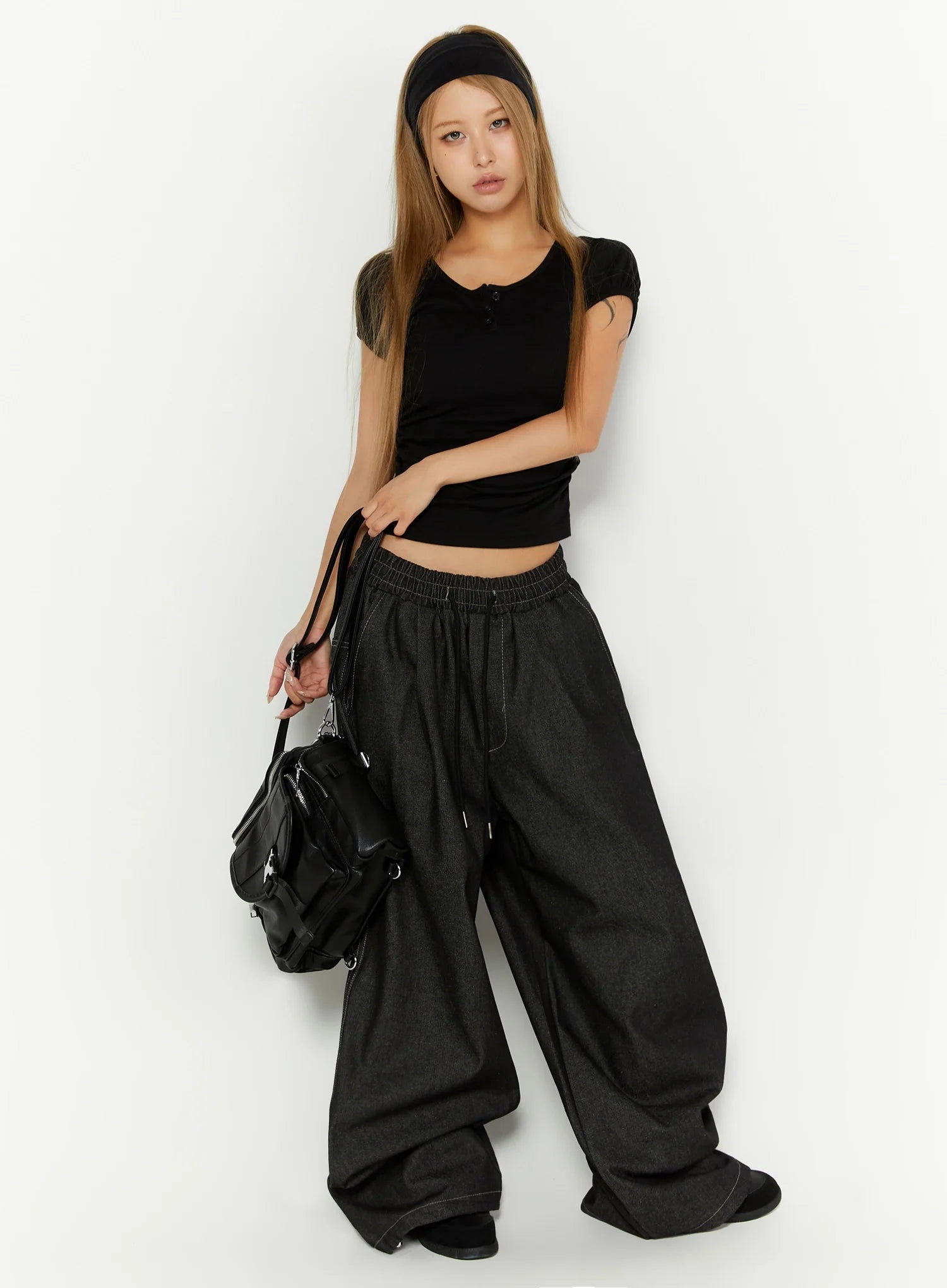 Jeans Baggy con Grafica sul Retro