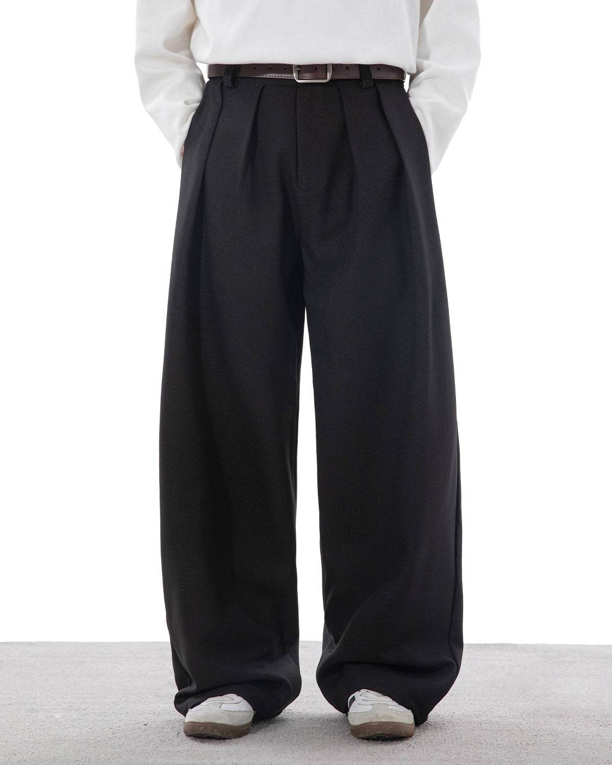 pantaloni sartoriali uomo larghi | pantaloni plissettati uomo | pantaloni a gamba larga uomo casual