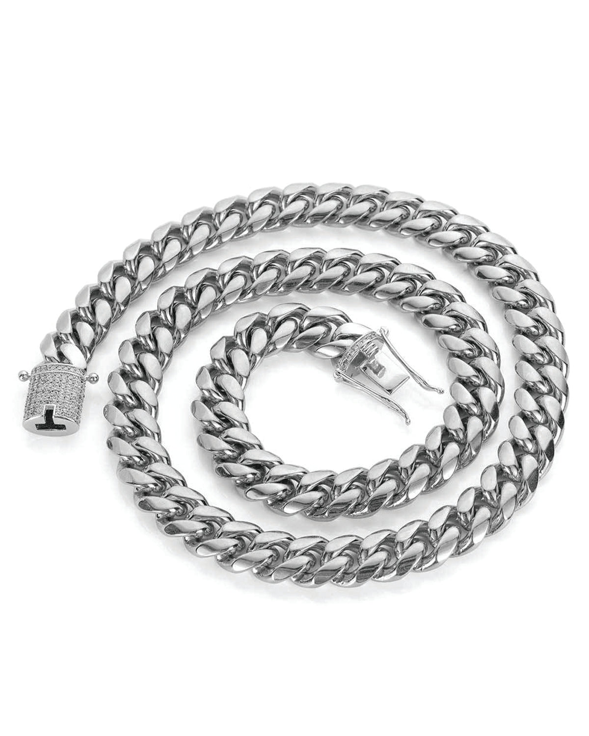 Collana a Catena Cubana Diamantata
