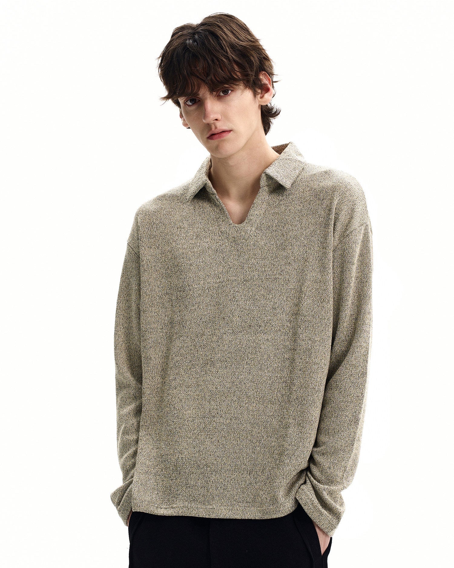 Maglione Polo Knit Misto Lana