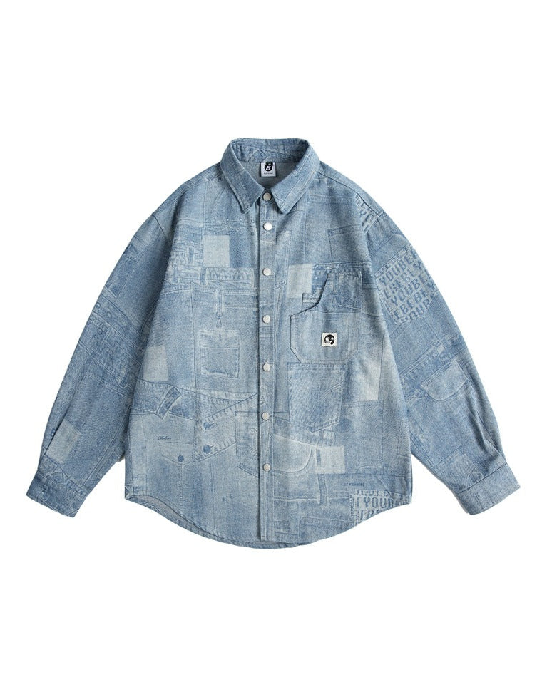 Camicia di Jeans Stampata
