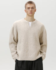 Maglione Cable Knit con Scollo a V Spezzato