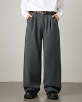 Pantaloni a gamba larga in misto lana
