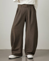 Pantaloni a gamba larga in misto lana