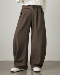 Pantaloni a gamba larga in misto lana