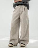 Pantaloni a gamba larga in misto lana