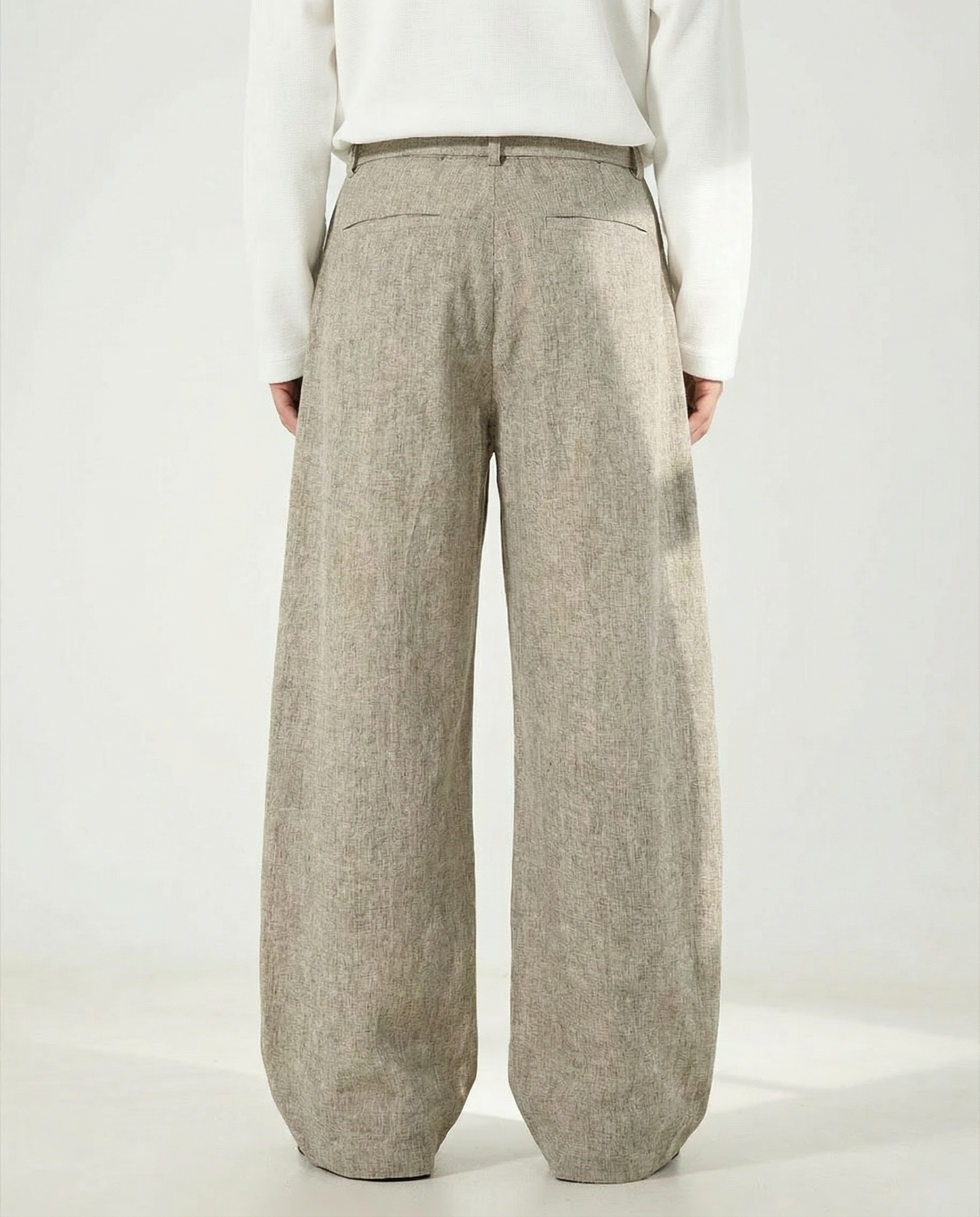Pantaloni a gamba larga in misto lana