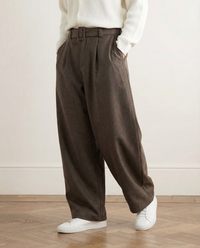 Pantaloni a gamba larga in misto lana