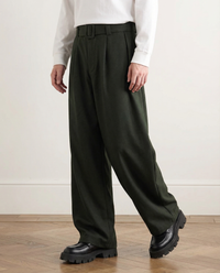 Pantaloni a gamba larga in misto lana