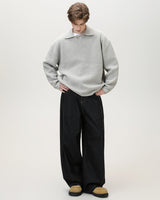Maglione Henley Oversized Knit Misto Lana