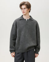 Maglione Henley Oversized Knit Misto Lana