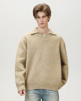 Maglione Henley Oversized Knit Misto Lana