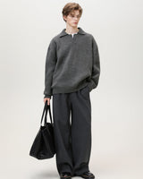 Maglione Henley Oversized Knit Misto Lana
