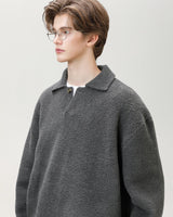 Maglione Henley Oversized Knit Misto Lana