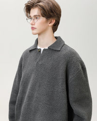 Maglione Henley Oversized Knit Misto Lana