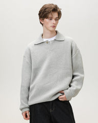 Maglione Henley Oversized Knit Misto Lana