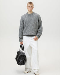 Maglione Oversized Cable-Knit Misto Lana Girocollo