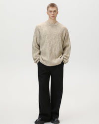 Maglione Oversized Cable-Knit Misto Lana Girocollo