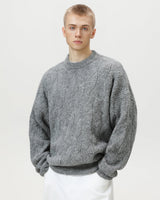 Maglione Oversized Cable-Knit Misto Lana Girocollo