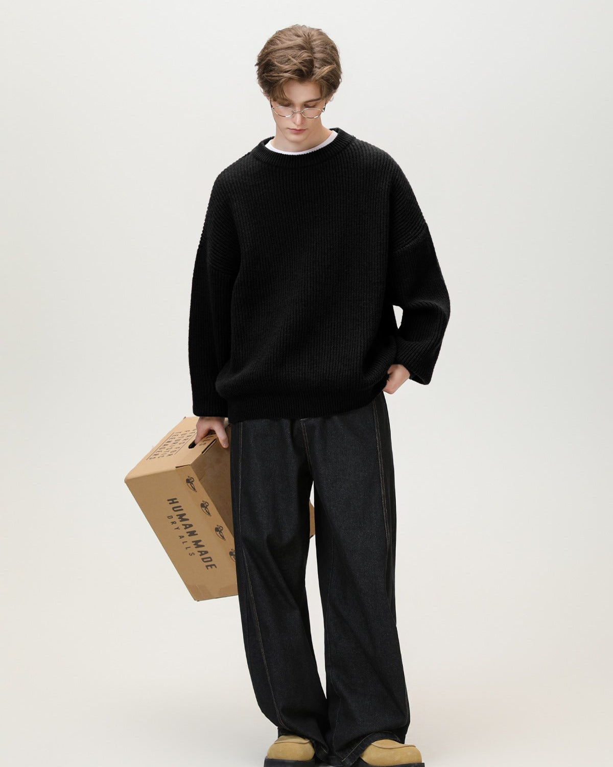 Maglione Girocollo Oversized Knit Rilassato