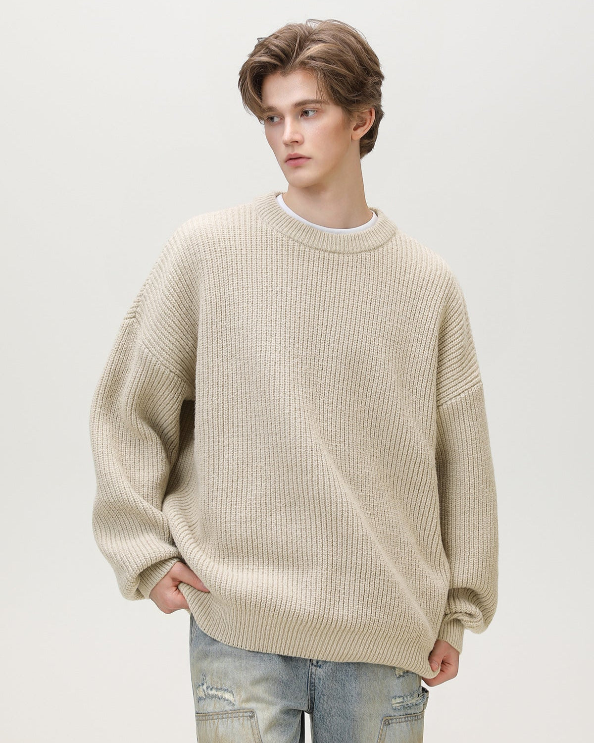 Maglione Girocollo Oversized Knit Rilassato