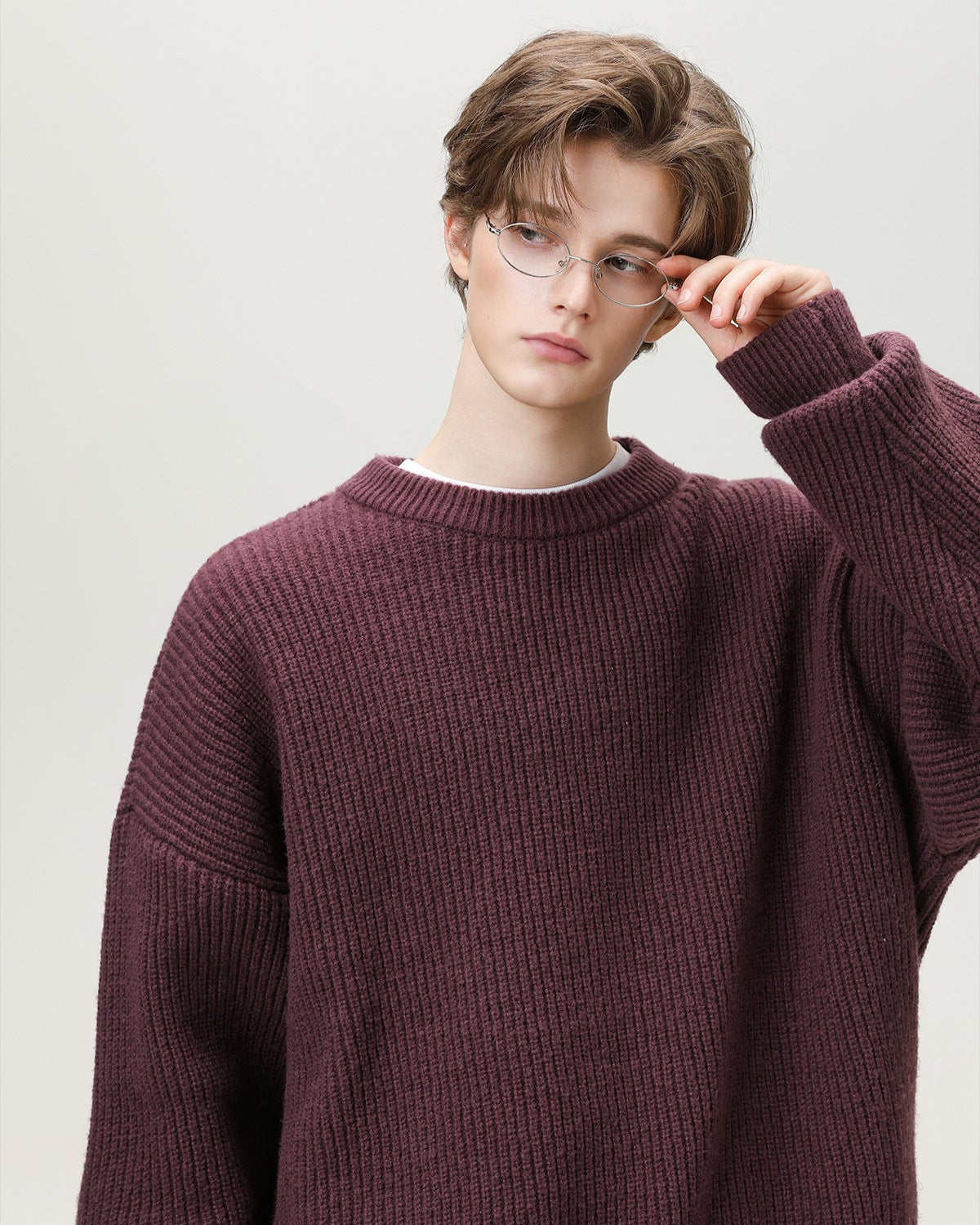 Maglione Girocollo Oversized Knit Rilassato