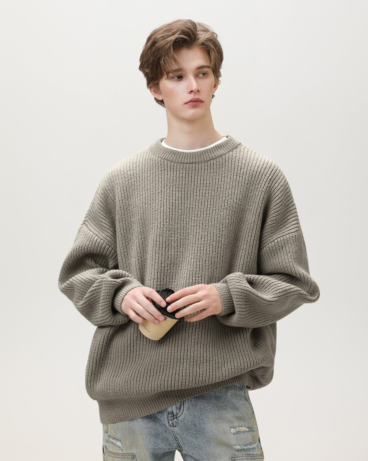 Maglione Girocollo Oversized Knit Rilassato