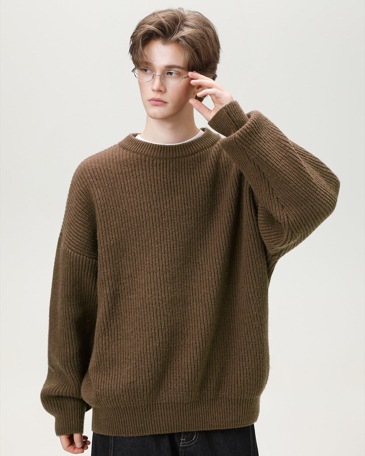 Maglione Girocollo Oversized Knit Rilassato