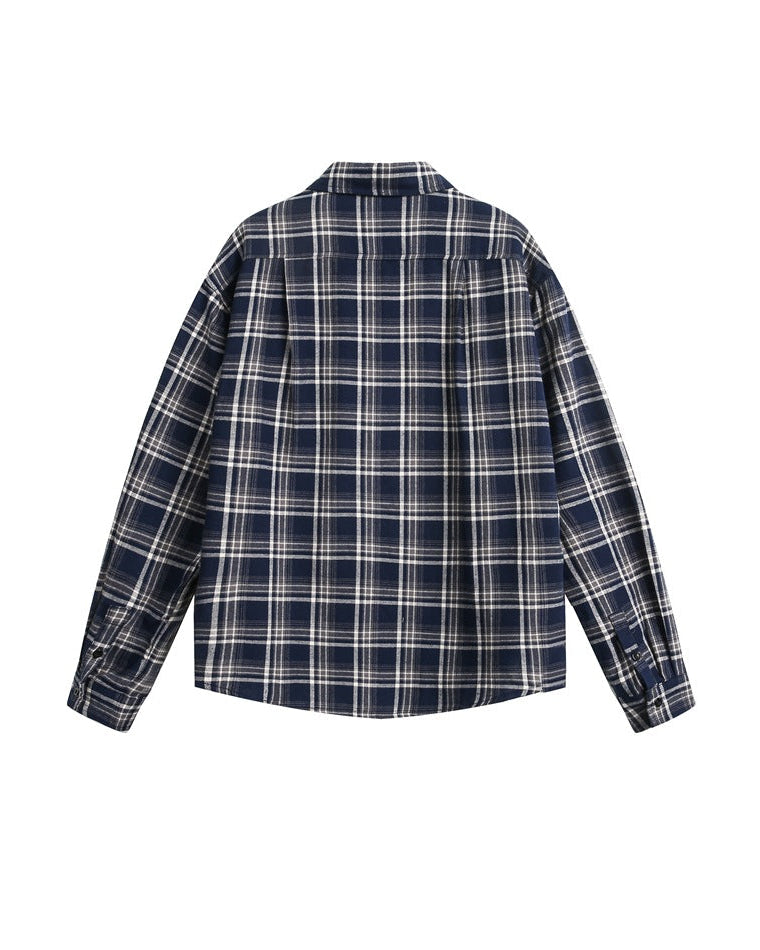 Overshirt a Quadri in Cotone