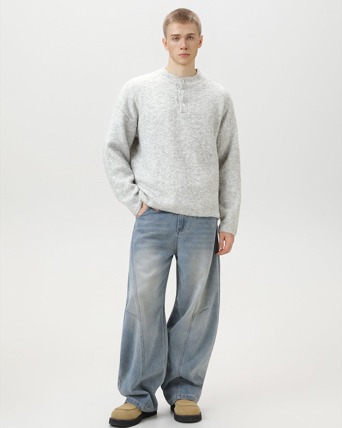 Maglione Polo Oversized Heritage Misto Lana