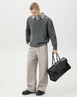Maglione Knit Scollo a V con Colletto Misto Lana