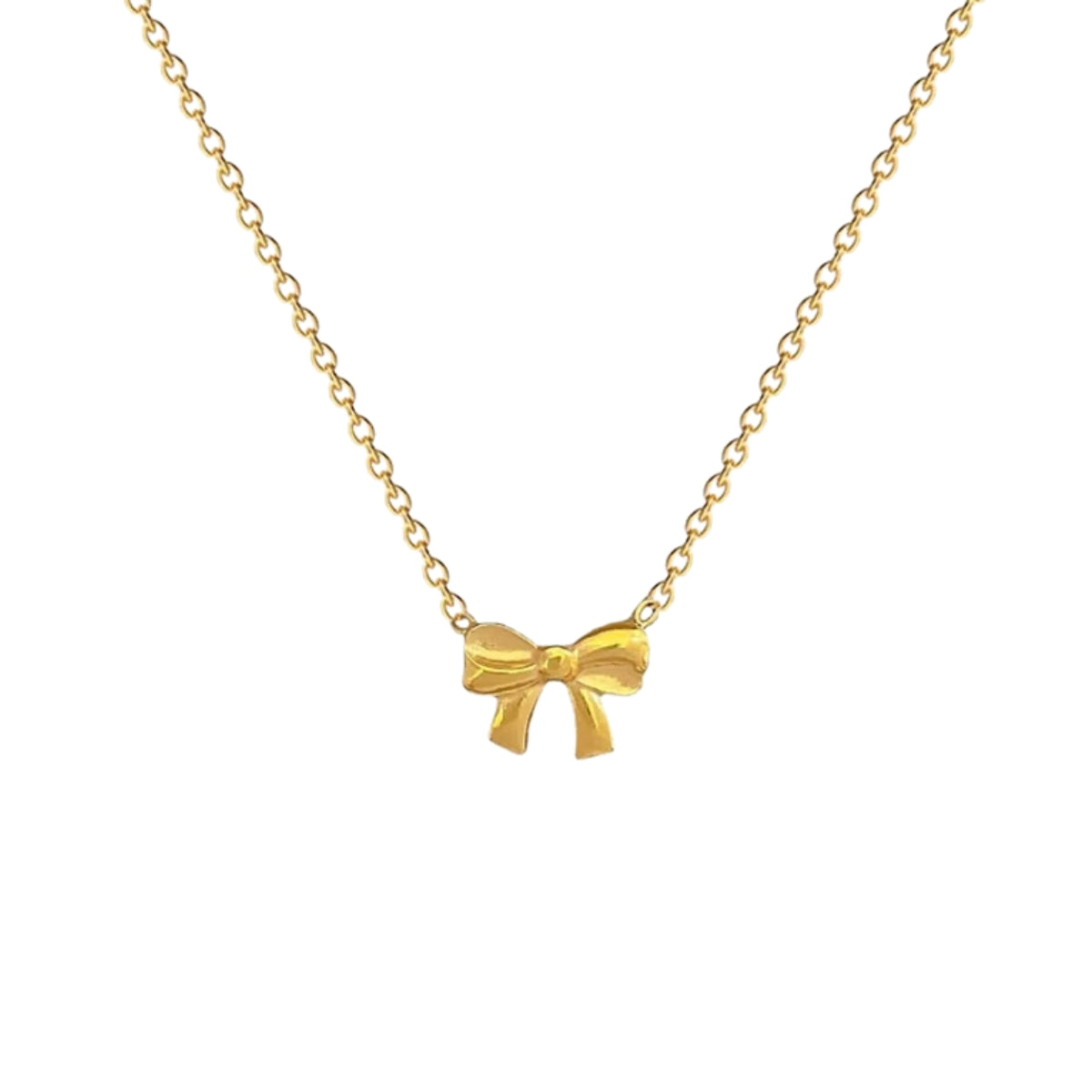 Collana VIAVEROCA in acciaio inox dorato con ciondolo a fiocco