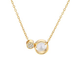 Collana VIAVEROCA dorata con perla e dettaglio cristalli