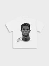 T-Shirt con Grafica 'Tribute' — Bianco — Dettaglio