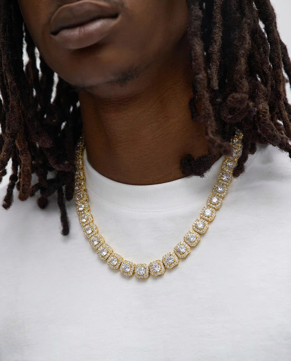 Collana a Catena Ottagonale Diamantata