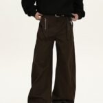 Jeans Utility con Zip Uomo - Caffè