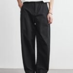 Pantaloni Effetto Jeans con Elastico in Vita - Nero